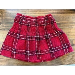 Bgurls‎ Skirt Womens Size 5 Red Black White Plaid Elastic Waist